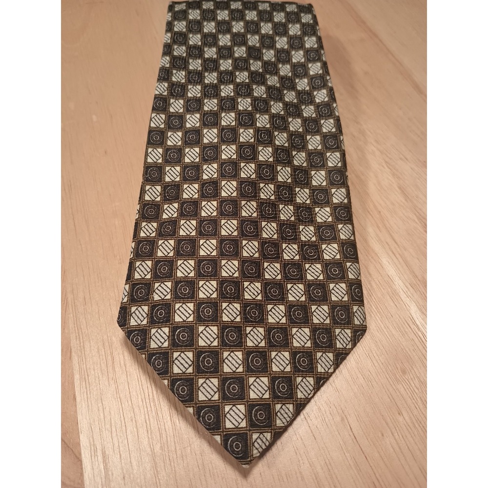 Master-Man Geometric Tie Blue White Gold